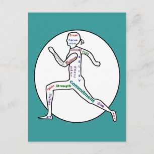 Love Running Motivational Words for Runners Postcard