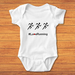 Love Running slogan runners Baby Bodysuit