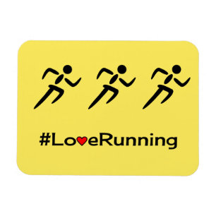 Love running slogan sports magnet