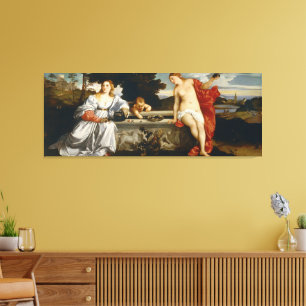 Love Sacred and Profane Love by Titian Cupid Venus Canvas Print