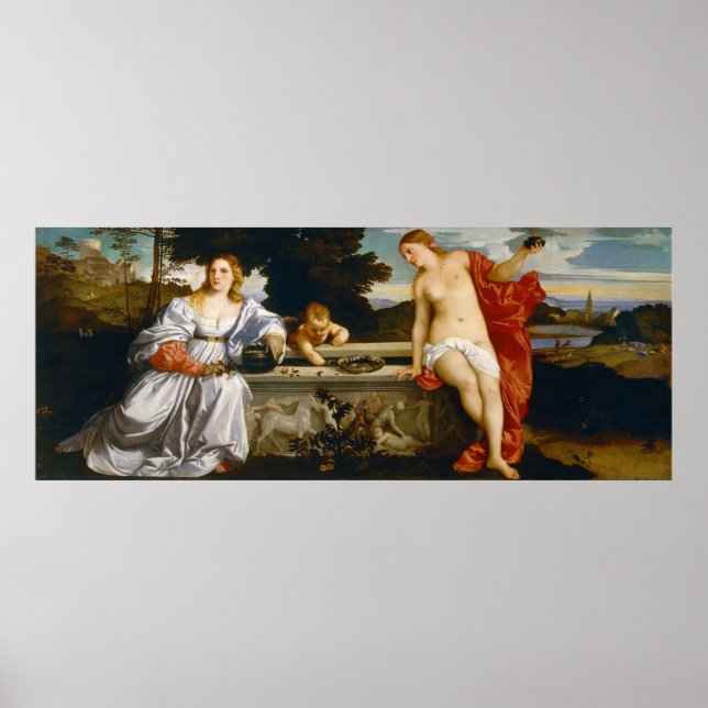 Love Sacred and Profane Love by Titian Poster (Front)