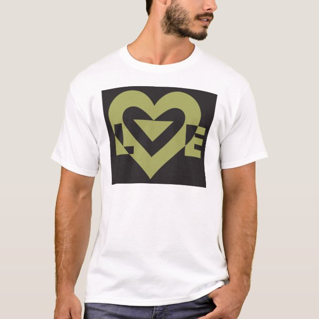 Love Sage Green on Black T-Shirt (Front)