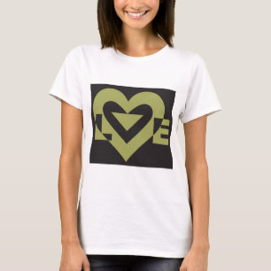 Love Sage Green on Black T-Shirt