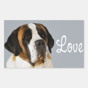 Love Saint Bernard Puppy Dog Sticker / Label