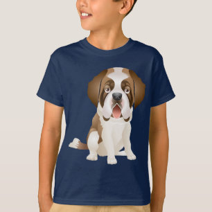 Love Saint Bernard Puppy Dog Tee Shirt