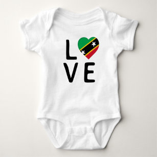 Love - Saint Kitts and Nevis Flag Baby Bodysuit
