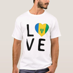 Love - Saint Vincent and the Grenadines Flag T-Shirt