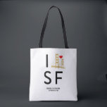 Love San Francisco Travel or Wedding Welcome Tote Bag<br><div class="desc">This I Love San Francisco Destination Wedding Welcome Bag, or Travel Souvenir features the golden gate bridge in a pretty faux gold foil. Customize this for welcome bags to your destination weddings guests or as a travel souvenir for visitors or your trip out West! Or just customize it because you...</div>
