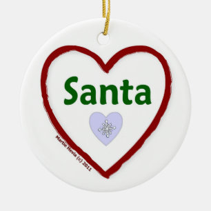 Love Santa Ceramic Ornament