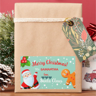 Love, Santa & Gingerbread Festive Custom Christmas Sticker
