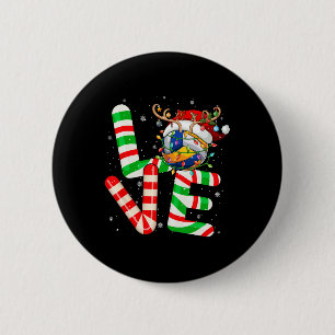 Love Santa Reindeer Volleyball Ball Tools Colourfu 2 Inch Round Button