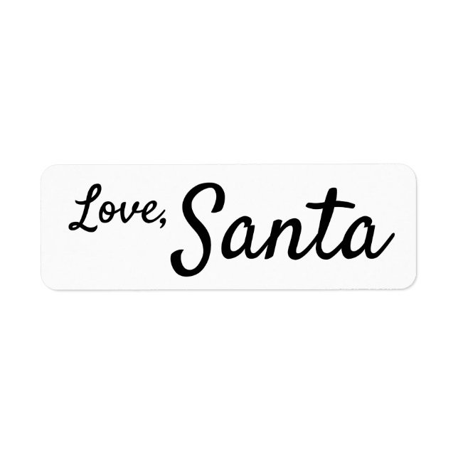 Love, Santa Signature Sticker Label Kids Christmas (Front)