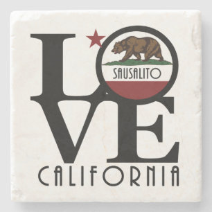 LOVE Sausalito California Stone Coaster