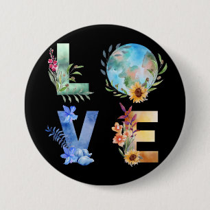 LOVE SAVE OUR PLANET 3 INCH ROUND BUTTON
