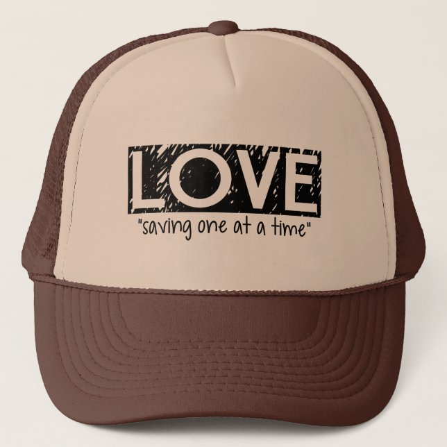 Love "saving one at a time" Hat (black) (Front)