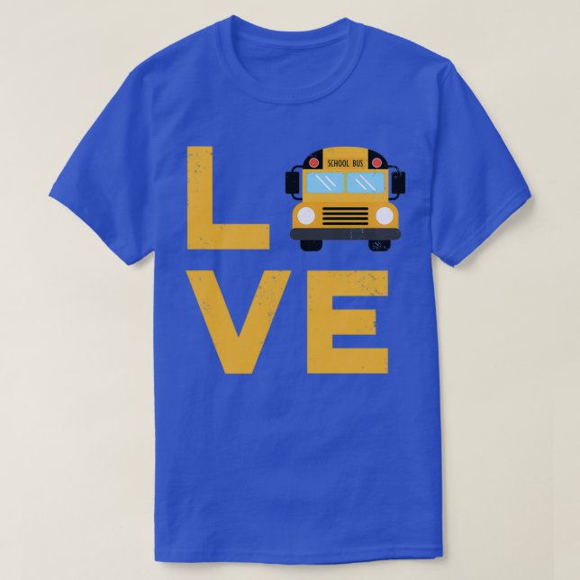 Love School Bus Driver Typography T-Shirt (Design Front)
