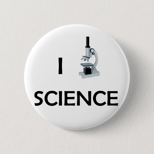 Love Science Microscope 2 Inch Round Button (Front)