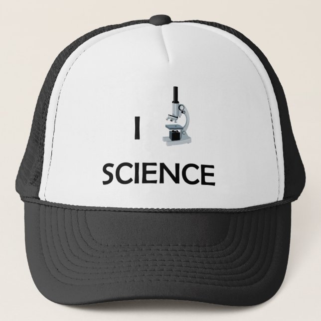 Love Science Microscope Trucker Hat (Front)