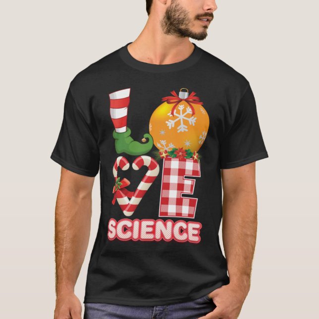 Love Science Santa Elf Ugly Sweater Teacher Christ (Front)