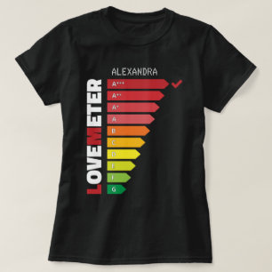 Love Score From A To G Red White Personalized Name T-Shirt
