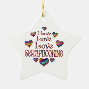 Love Scrapbooking Ceramic Ornament