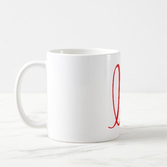 Love Script: A Graphic Design Love Letter ❤️ Coffee Mug (Left)