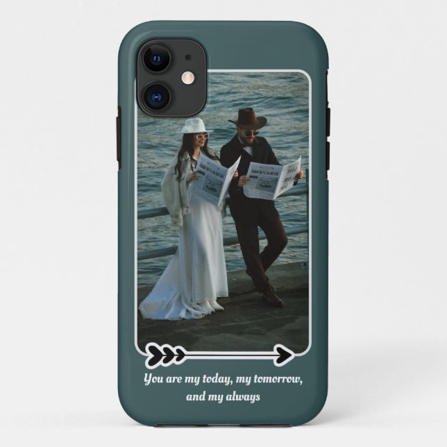  Love Script Couple Photo iPhone Case (Back)