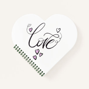Love Script Heart Shaped Notebook   Romantic