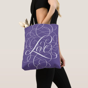 LOVE Script Lettering Ultra Violet Purple 2018 Tote Bag