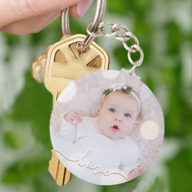Love Script My Baby Photo Keychain (Creator Uploaded)