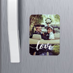 Love Script Overlay Magnet<br><div class="desc">Share a favourite everyday,  engagement or wedding photo on our rectangular flexi magnets featuring "love" in modern white handwritten script along the bottom. Makes a unique wedding favour when paired with an engagement photo!</div>