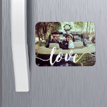 Love Script Overlay Magnet<br><div class="desc">Share a favourite everyday,  engagement or wedding photo on our rectangular flexi magnets featuring "love" in modern white handwritten script along the bottom. Makes a unique wedding favour when paired with an engagement photo!</div>