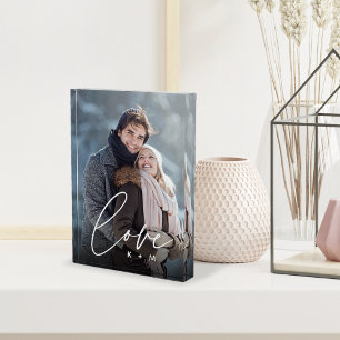 Love Script Overlay Personalized Couples Photo Block
