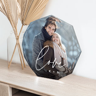 Love Script Overlay Personalized Couples Photo Block