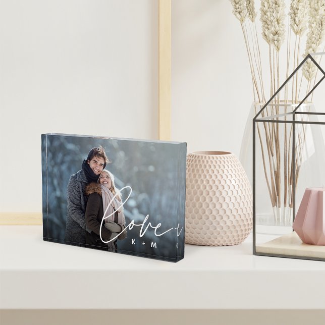Love Script Overlay Personalized Couples Photo Block (Creator Uploaded)