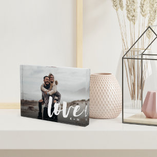 Love Script Overlay Personalized Couples Photo Block