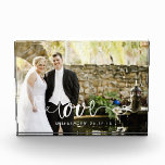 Love Script Overlay | Personalized Wedding Photo<br><div class="desc">You will enjoy creating a lovely keepsake of your wedding,  honeymoon or special moment with this acrylic photo block. Use our easy template to add your favourite horizontal / portrait oriented photo with "love" overlaid in script. Easily personalize with your names and wedding date along the bottom.</div>