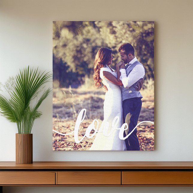 Love Script Overlay Photo Canvas Print (Creator Uploaded)