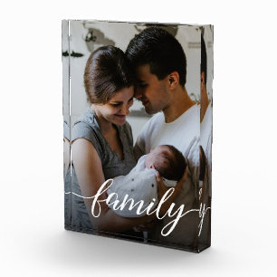 Love Script Personalized Family Photo Block