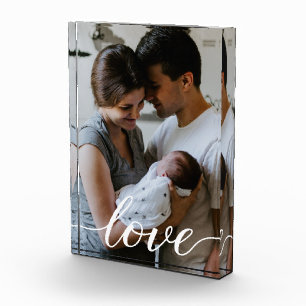 Love Script Personalized Family Photo Block