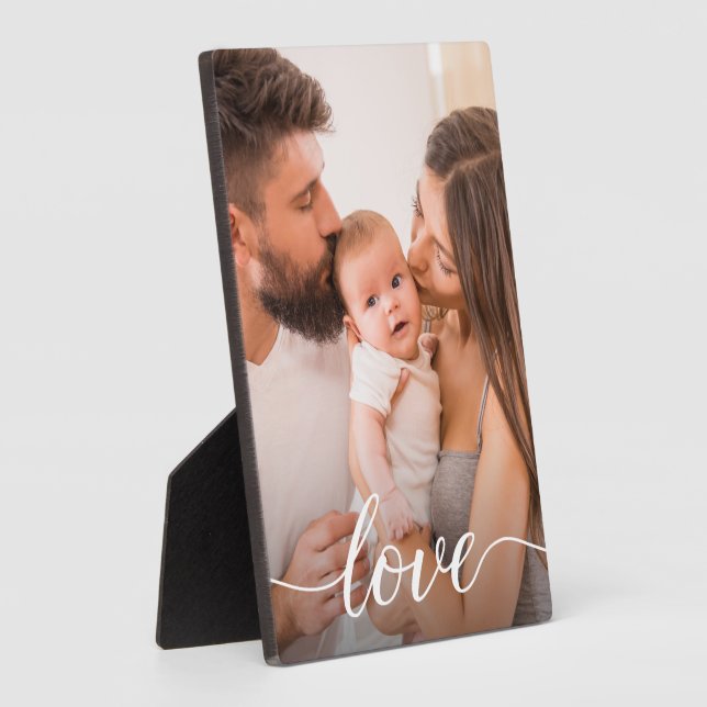 Love Script Personalized Family Photo Plaque (Side)