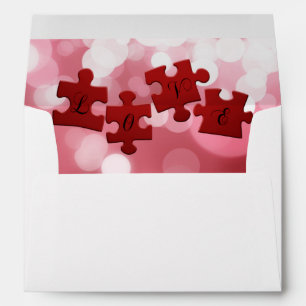 Love Script Puzzle Pieces Envelopes