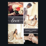 Love Script Rustic Wedding Photo Collage Print<br><div class="desc">Customize this photo enlargement with up to four of your favourite wedding shots from the best day ever. The chalkboard background blocks adds a rustic feel and the love script with it's modern handwritten style is elegant and classic. Personalize with your names and special wedding date. A perfect keepsake. You...</div>