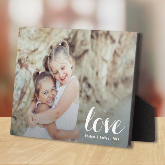 LOVE Script Tabletop Easel Photo Plaque (Creator Uploaded)