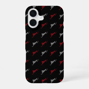 Love Script Typography Elegant Valentine iPhone 16 Case