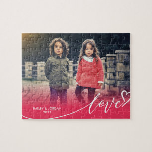 Love Script Valentine's Day Photo Jigsaw Puzzle
