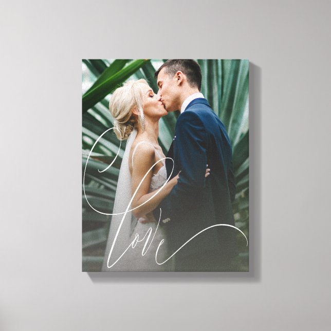 Love Script Wedding Canvas Print (Front)
