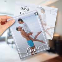 LOVE Script Wedding Photo Save the Date Announceme