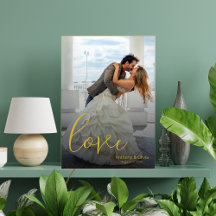 Love Scripted Personalized Wedding Gift Canvas