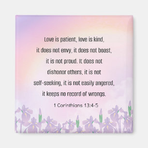 LOVE - Scripture, 1 Corinthians 13 4-5, Magnet